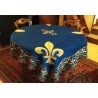Tapis ou nappe de table bleu fleur de lys or