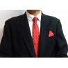 Pochette costume en soie assortie à la cravate fleurs de lys