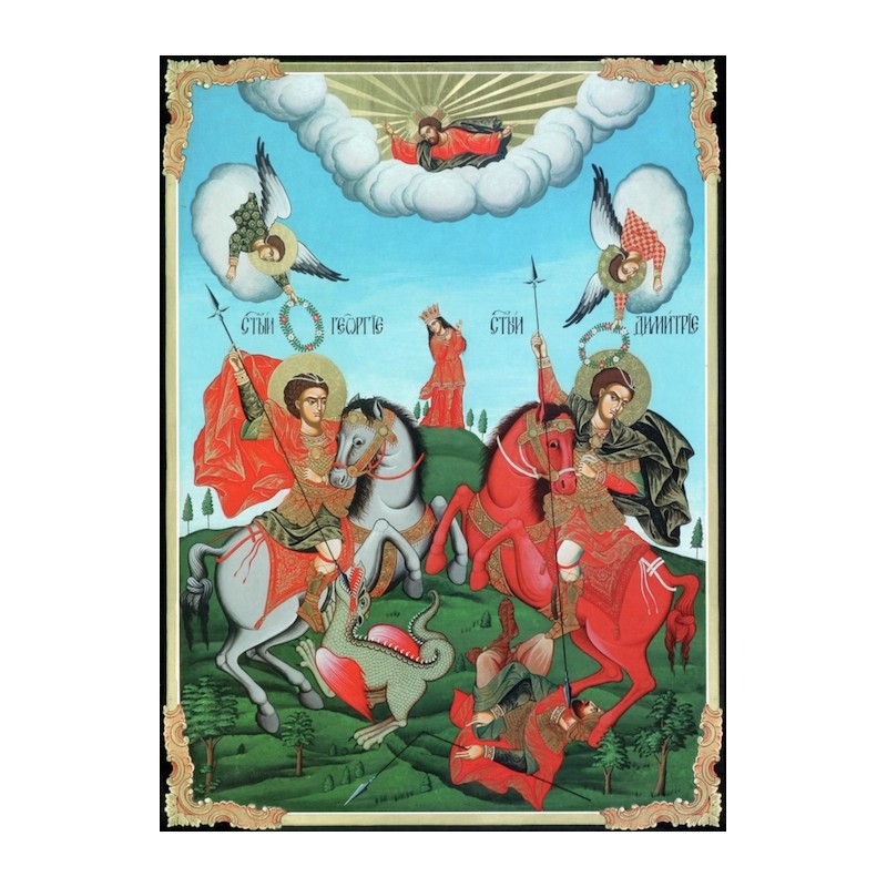 Carte postale Icône Saint Georges et Saint Dimitri