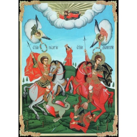 Carte postale Icône Saint Georges et Saint Dimitri