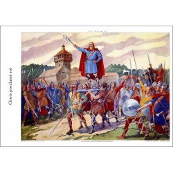 Carte postale Clovis proclamé roi