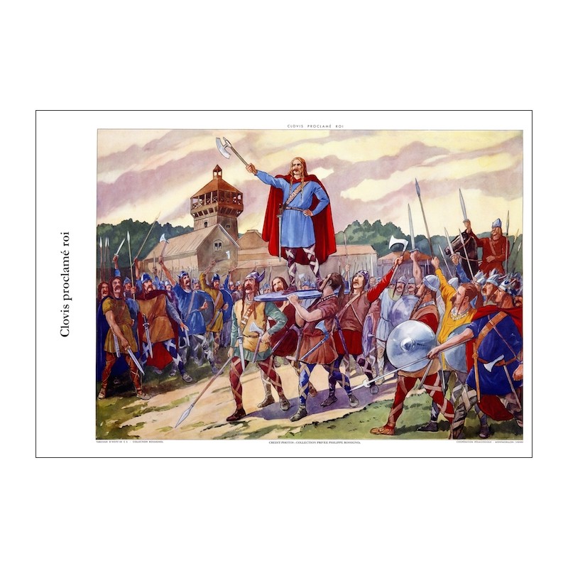Carte postale Clovis proclamé roi