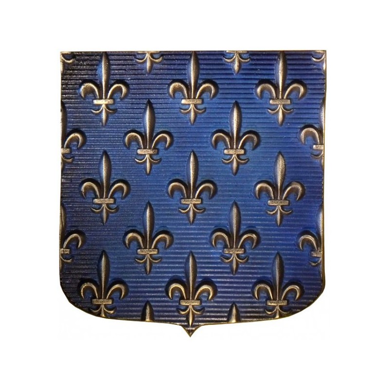 Blason de l'Ile de France, emblème et couleurs du Roi de France avant 1377. Blason du Roi de France, écu du Roi. Lys or sur fond