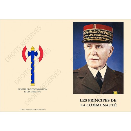 Les Principes de la Communauté, Maréchal Pétain.