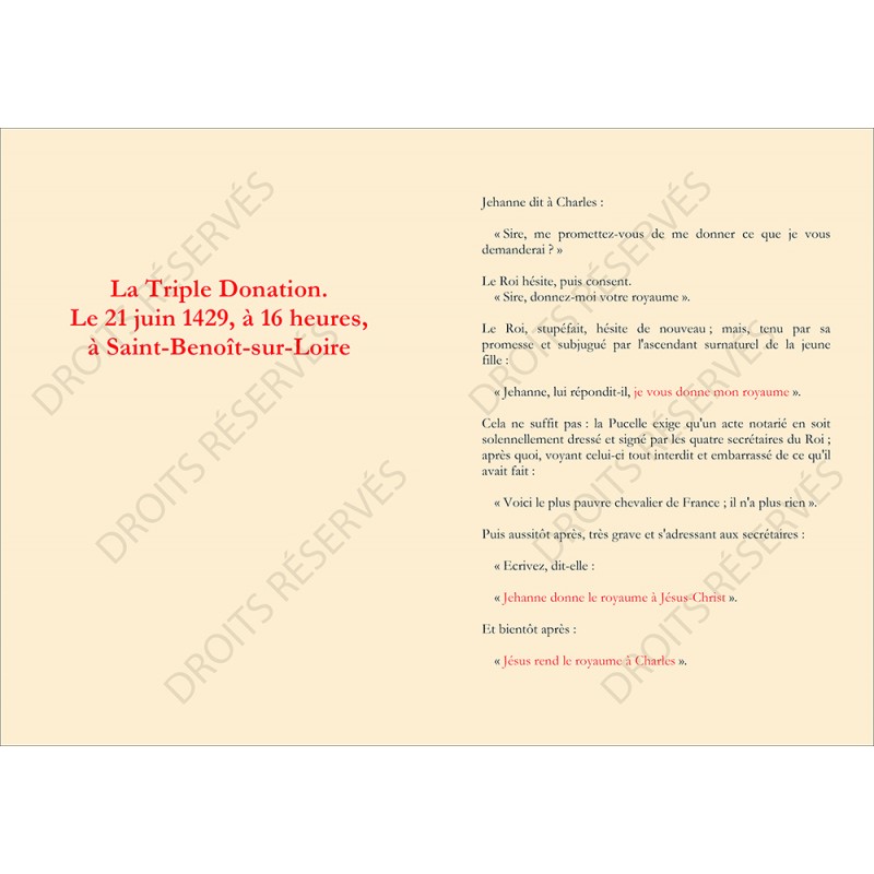 La triple donation de la France, Royaume du Christ.