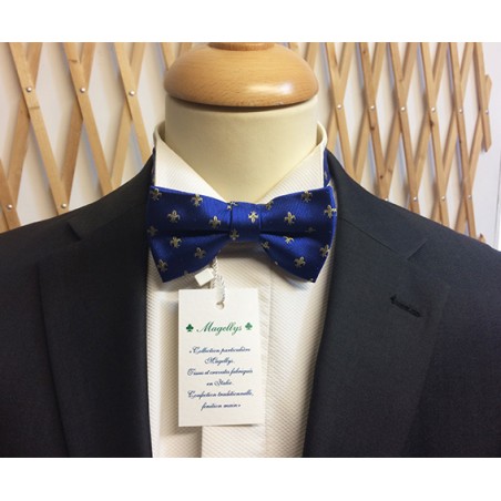 Noeud papillon fleur de lys en soie