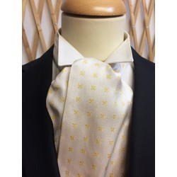 Lavallière, cravate ascot homme en soie motifs fleurs de lys