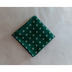 Pochette costume en soie assortie à la cravate fleurs de lys
