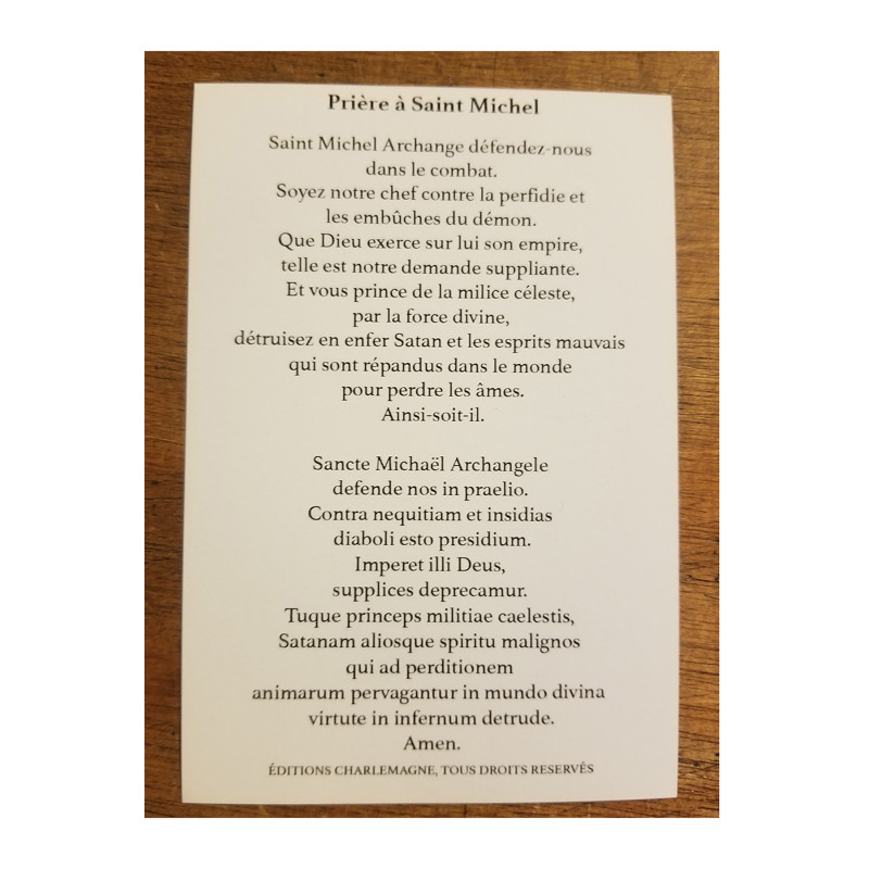 Prière à saint Michel pour missel
