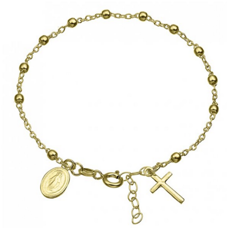 copy of Bracelet argent croix médaille