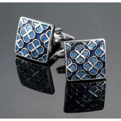 boutons de manchettes élégants bleu