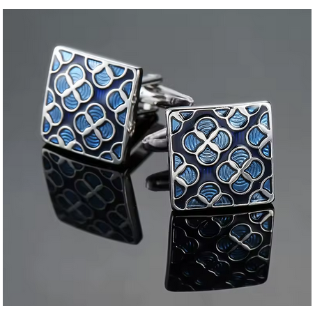 boutons de manchettes élégants bleu