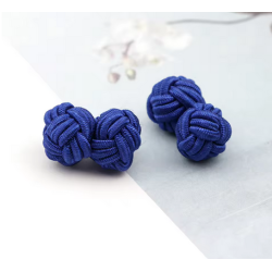 Boutons de manchettes  ronds bleu roi