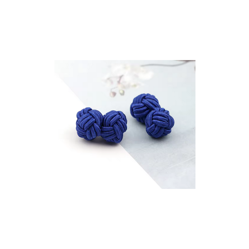 Boutons de manchettes  ronds bleu roi