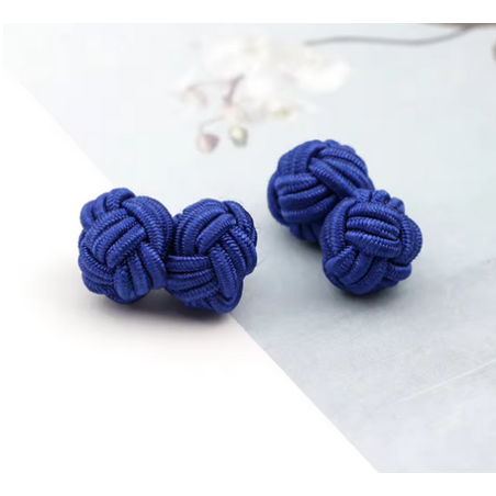 Boutons de manchettes  ronds bleu roi