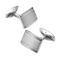 Boutons manchettes rectangulaires métal