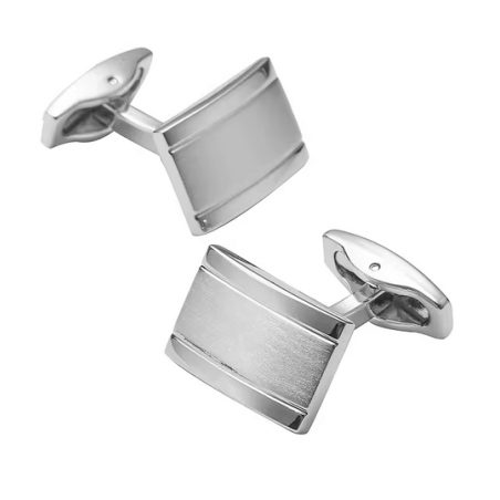 Boutons manchettes rectangulaires métal