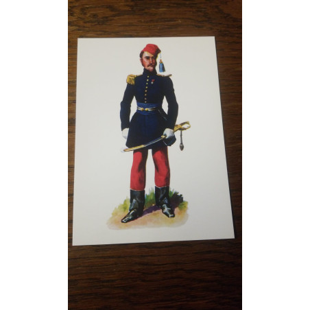 Carte postale Officier Zouaves 1832