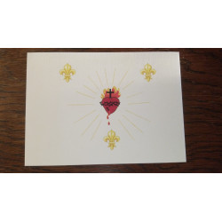 Carte postale Sacré-Coeur sur les lys de France.