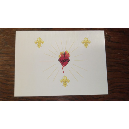 Carte postale Sacré-Coeur sur les lys de France.