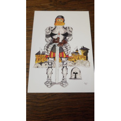 Carte postale chevalier pour enfants