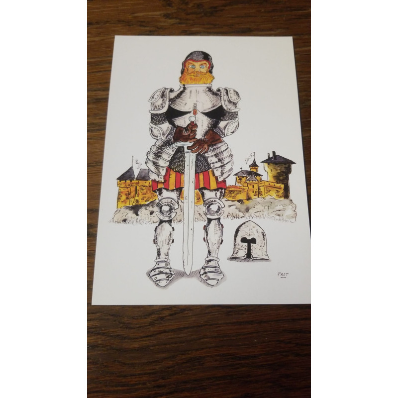 Carte postale chevalier pour enfants