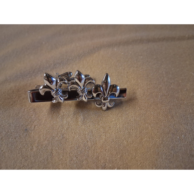Lot boutons de manchettes + pince à cravate argent