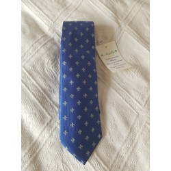 Cravate homme en soie motifs fleurs de lys