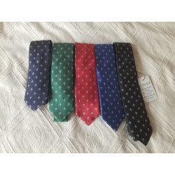 Cravate homme en soie motifs fleurs de lys
