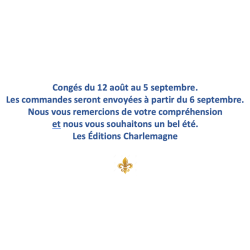 Congés du 12 /08 au 5/09