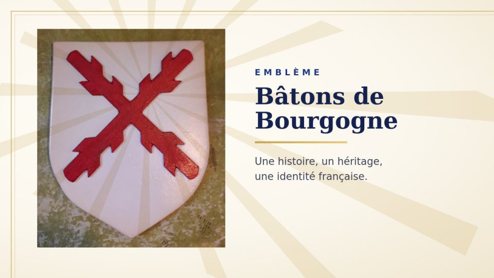Écu blanc portant une croix de saint André rouge, en sautoir, aux branches hérissées de nœuds écotés