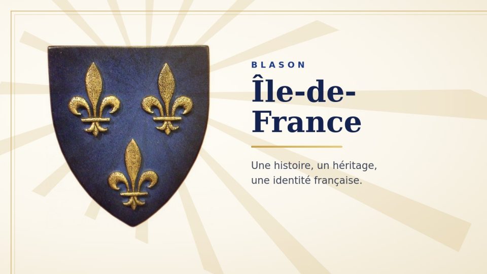 Blason de l’Île-de-France : trois fleurs de lys d’or sur fond d’azur