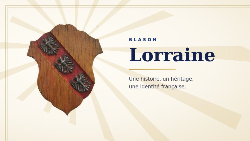 Blason de la Lorraine : bande rouge chargée de trois alérions sur fond doré